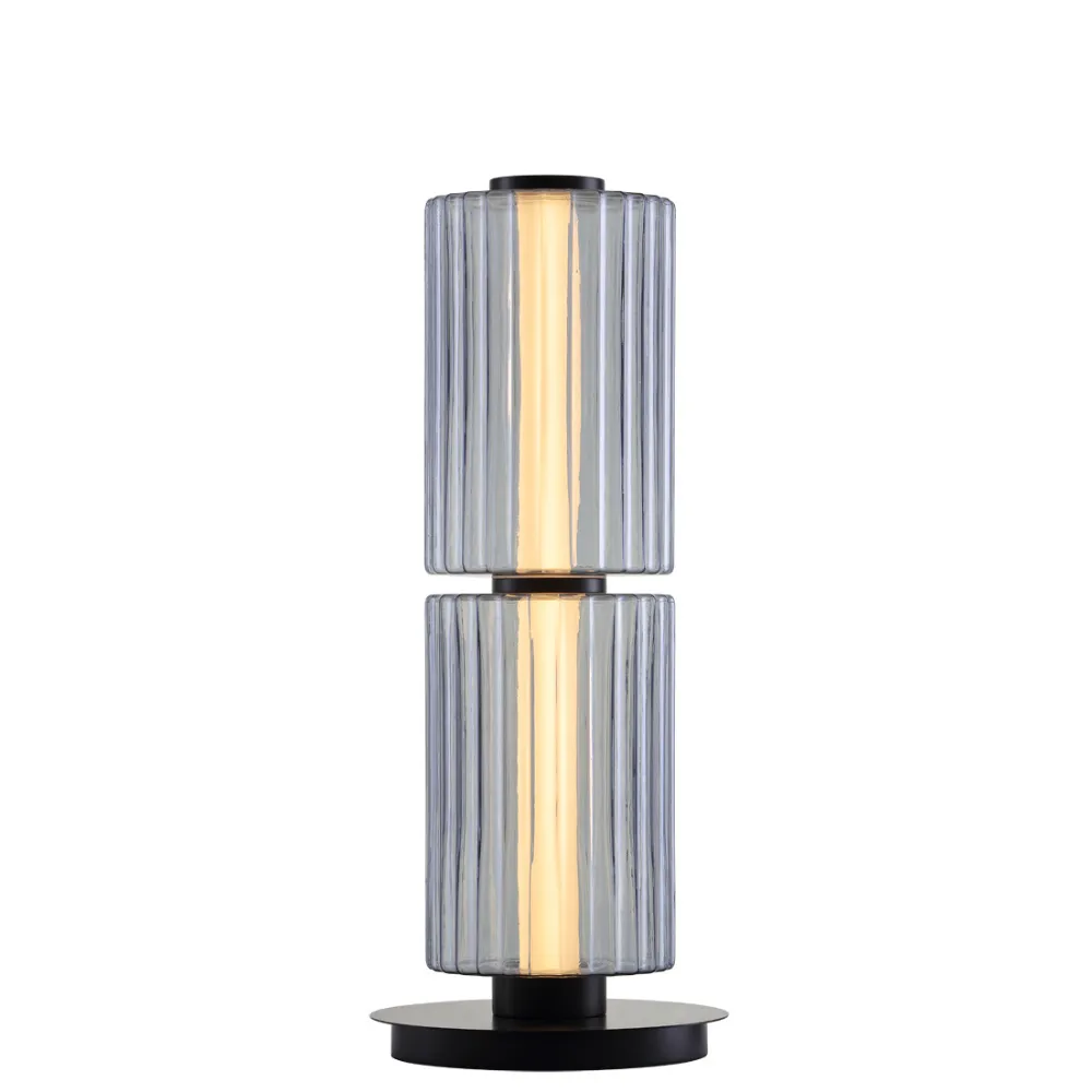 MT32001 Smoke Blue Glass Table Lamp 3