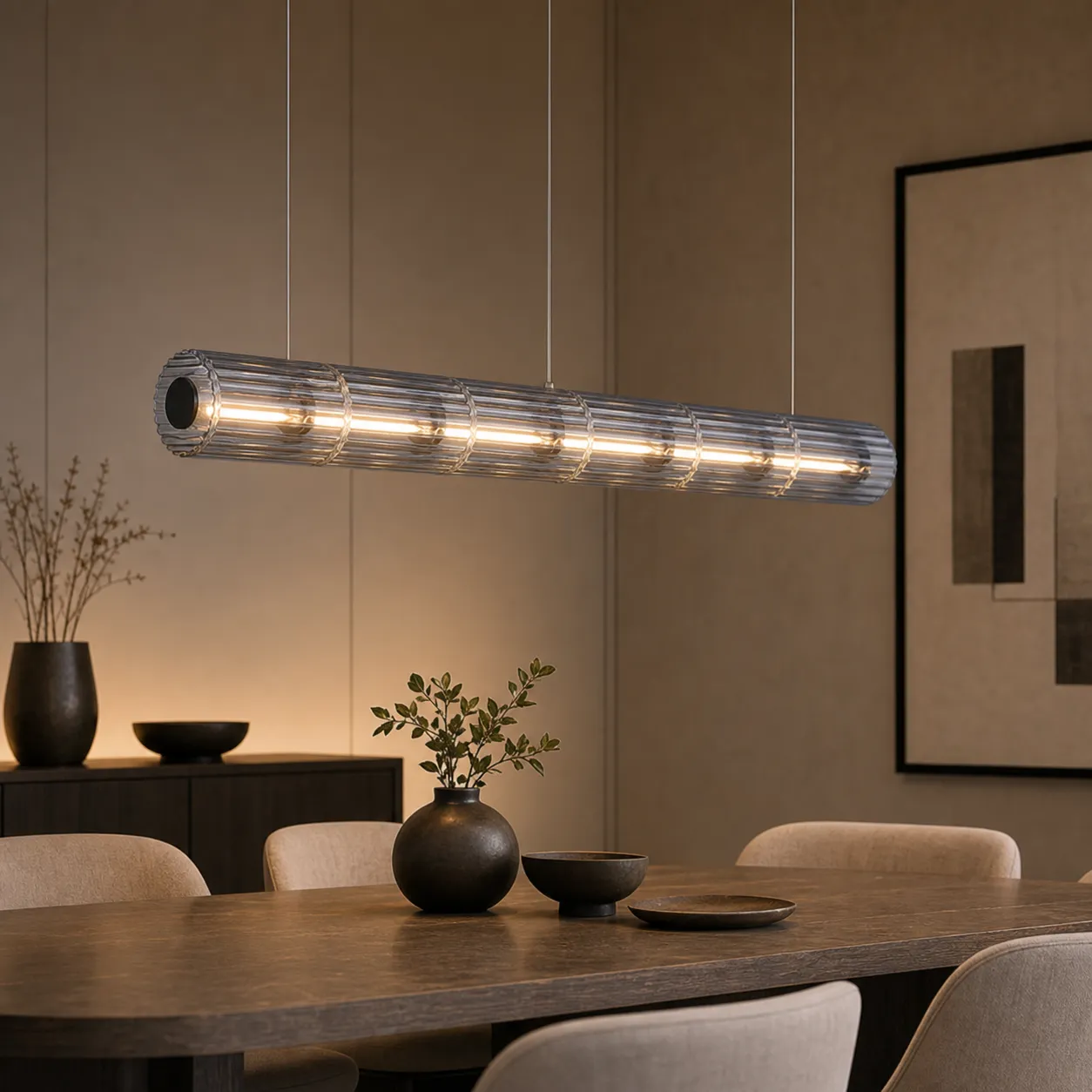 Smoke Blue Glass Pendant Light 2